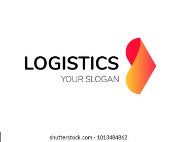 Transport logistic arrow logo fro courier or fast delivery shipping company or transportation service concept. Vector isolated forward arrow icon for express delivery or logistics and post mail design