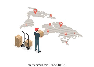 Transport logistic and delivery service. Delivery and shopping. isometric concept, flat design.