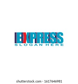Transport logistic logo of Express letters moving forward for courier delivery or post mail shipping service. Vector isolated icon template for transportation and postal logistics company design
