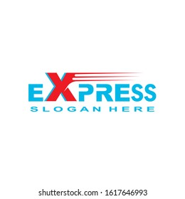 Transport logistic logo of Express letters moving forward for courier delivery or post mail shipping service. Vector isolated icon template for transportation and postal logistics company design
