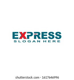 Transport logistic logo of Express letters moving forward for courier delivery or post mail shipping service. Vector isolated icon template for transportation and postal logistics company design
