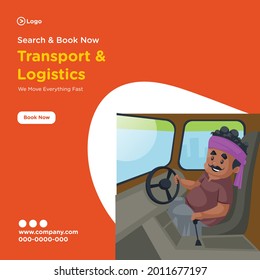 Transport and logistics banner design template.