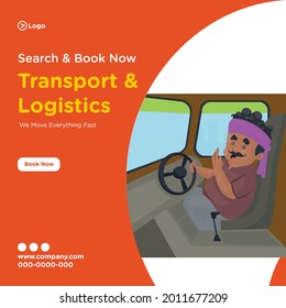 Plantilla de diseño de banners de transporte y logística.