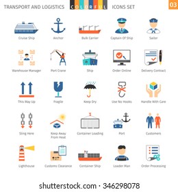 Transport And Logistics Colorful Icons Set 03