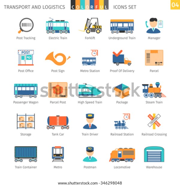 Transport And\
Logistics Colorful Icons Set\
04