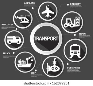 Transport and logistics concept,Black version,vector
