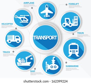 Transport and logistics concept,Blue version,vector