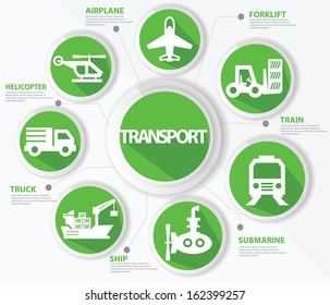 Transport and logistics concept,Green version,vector