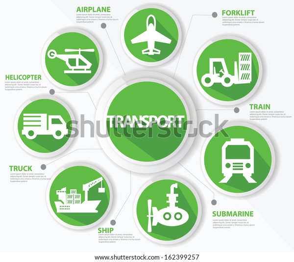 Transport and
logistics concept,Green
version,vector