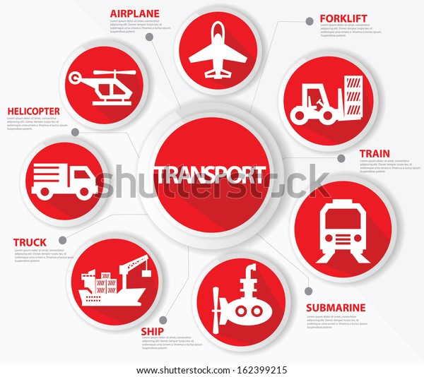 Transport and\
logistics concept,Red\
version,vector