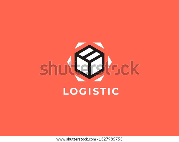 Transport Logistics\
or Delivery Logo Template. Hexagon Box + Arrows. Express moving\
icon for courier delivery or transportation and shipping service.\
\
Delivery service\
logotype.