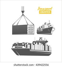 Transport logistics design template. Vector image.