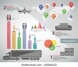 Transport and logistics,infographics design,vector