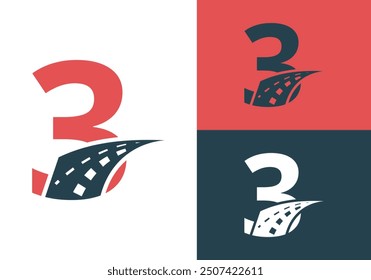 Transport Logo With 3 Letter Design. Road Sign Logo Vector Template