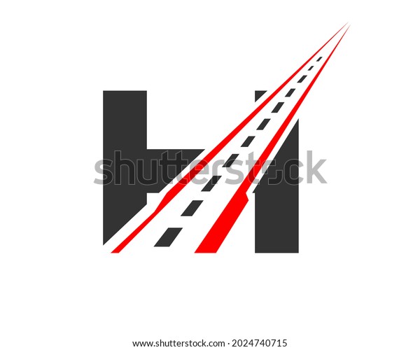 Transport logo with H letter concept. H letter\
Road logo design
