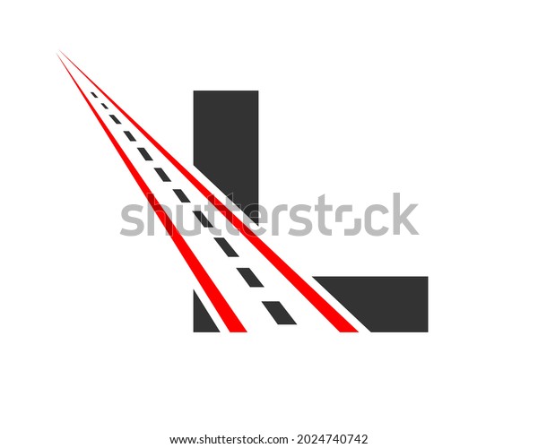 Transport logo with L letter concept. L letter\
Road logo design