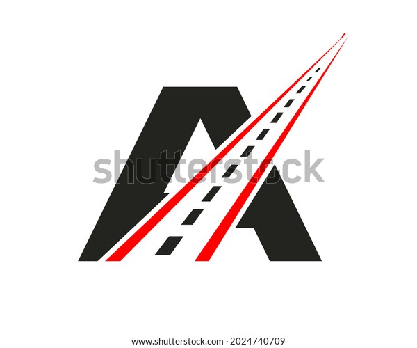 Transport\
logo with A letter. A letter Road logo\
design