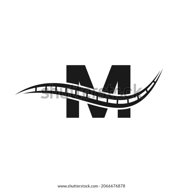 Transport Logo With M Letter Concept. M Letter\
Road Logo Design\
Template