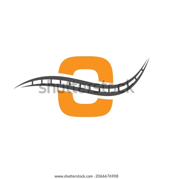 Transport\
logo with O letter. O letter Road logo\
design