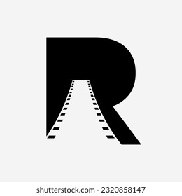 Transport Logo With R Letter Concept. Road Logo Design Template