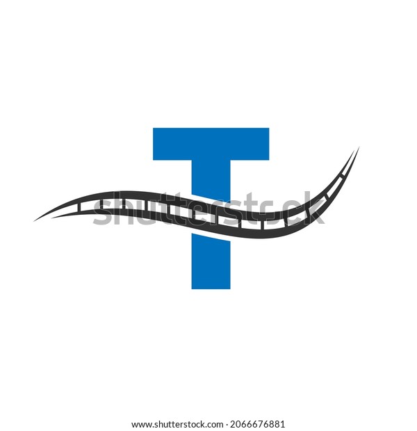 Transport logo with T letter concept. T letter\
Road logo design\
Template