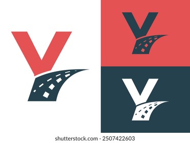 Transport Logo With Y Letter Design. Road Sign Logo Vector Template