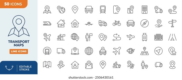 Transport maps line editable stroke	
