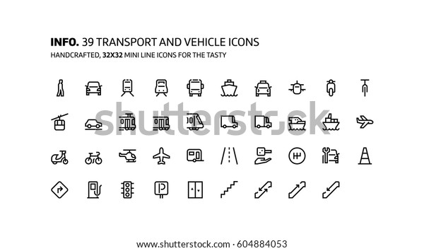 Transport mini line,\
illustrations, icons, backgrounds and graphics. The icons pack is\
black and white, flat, vector, pixel perfect, minimal, suitable for\
web and print.