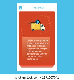 Transport mobile vertical banner design design. Vector