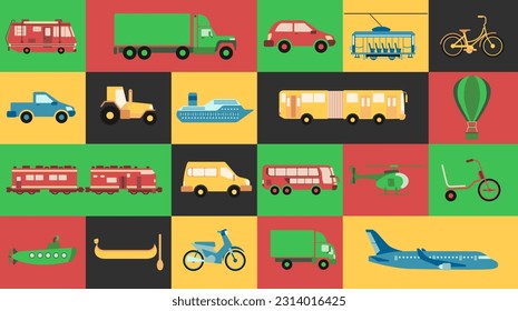 Symbolsatz für Verkehrsmobilität
