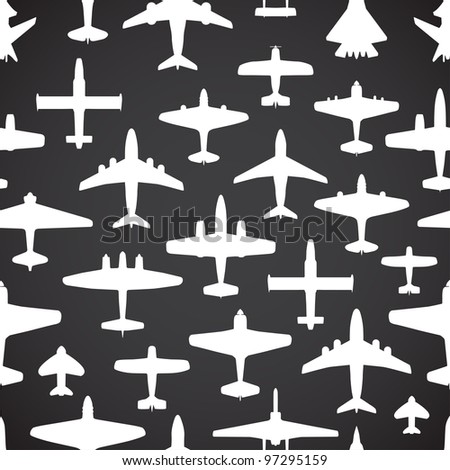 Transport and navy airplanes seamless background