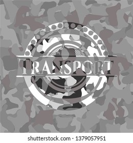 Transport on grey camo pattern
