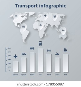 Transport paper infographics elements for presentation report vector illustration