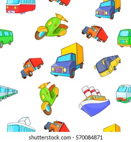 Transport pattern. Cartoon illustration of transport vector pattern for web