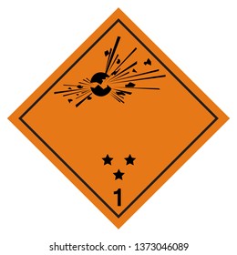 Transport pictograms Class 1, Explosive Symbol Labels