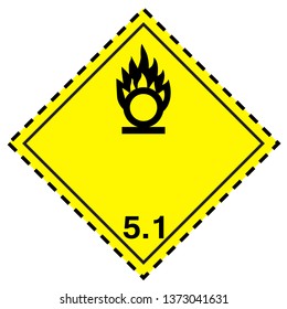 Transport pictograms Division 5.1, oxidizing substances.