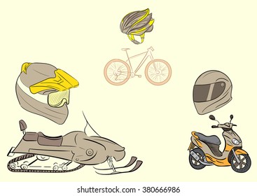 Transport and protective helmets