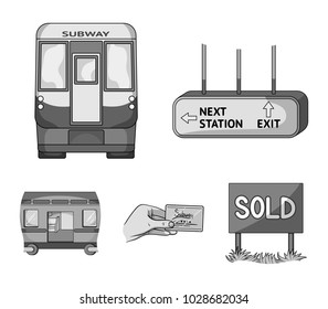 Transport, public, train and other web icon in monochrome style.Equipment, attributes, mechanism icons in set collection.