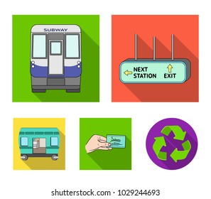 Transport, public, train and other web icon in flat style.Equipment, attributes, mechanism icons in set collection.