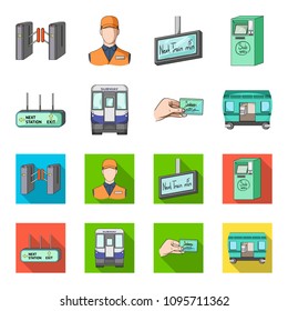 Transport, public, train and other web icon in cartoon,flat style.Equipment, attributes, mechanism icons in set collection.