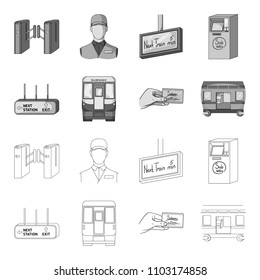 Transport, public, train and other web icon in outline,monochrome style.Equipment, attributes, mechanism icons in set collection.