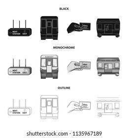 Transport, public, train and other web icon in black,monochrome,outline style.Equipment, attributes, mechanism icons in set collection.