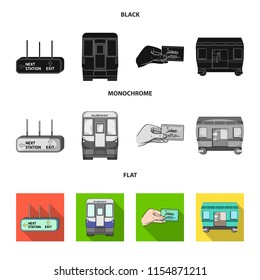 Transport, public, train and other web icon in black, flat, monochrome style.Equipment, attributes, mechanism icons in set collection.