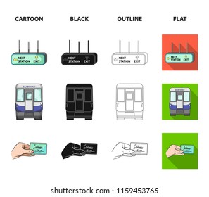 Transport, public, train and other web icon in cartoon,black,outline,flat style.Equipment, attributes, mechanism icons in set collection.
