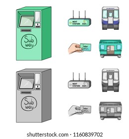 Transport, public, train and other web icon in cartoon,monochrome style.Equipment, attributes, mechanism icons in set collection.