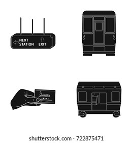 Transport, public, train and other web icon in black style.Equipment, attributes, mechanism icons in set collection.