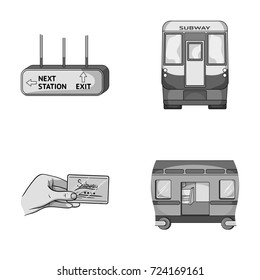 Transport, public, train and other web icon in monochrome style.Equipment, attributes, mechanism icons in set collection.