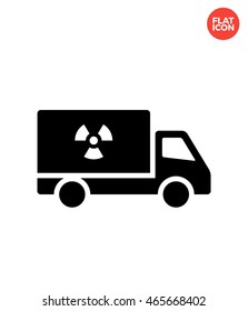 Transport of radioactive materials Icon Flat Style Isolated Vector Illustration