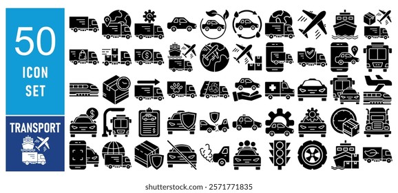 Transport related Icon set Vector