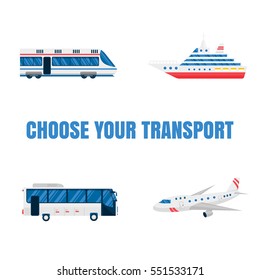 Transport road and air vector.